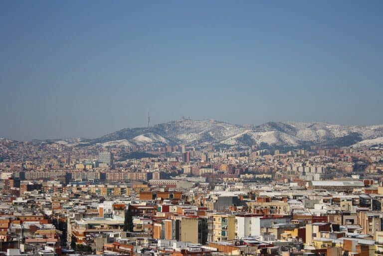 A light covering of snow in Barcelona