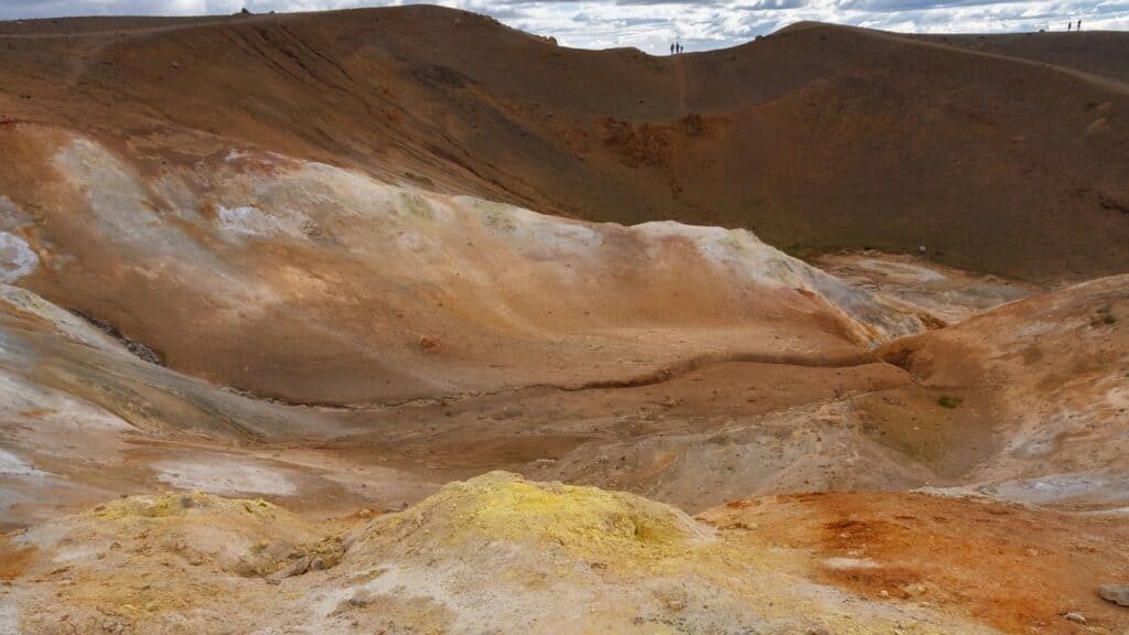 Sulfur covered volcanic landscape