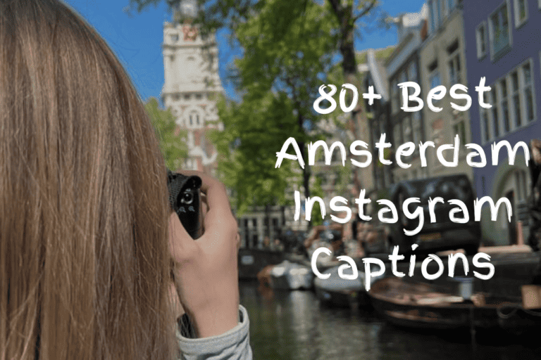 Girl takes a photo of the canal with caption - 80+ Best Amsterdam Instagram Captions
