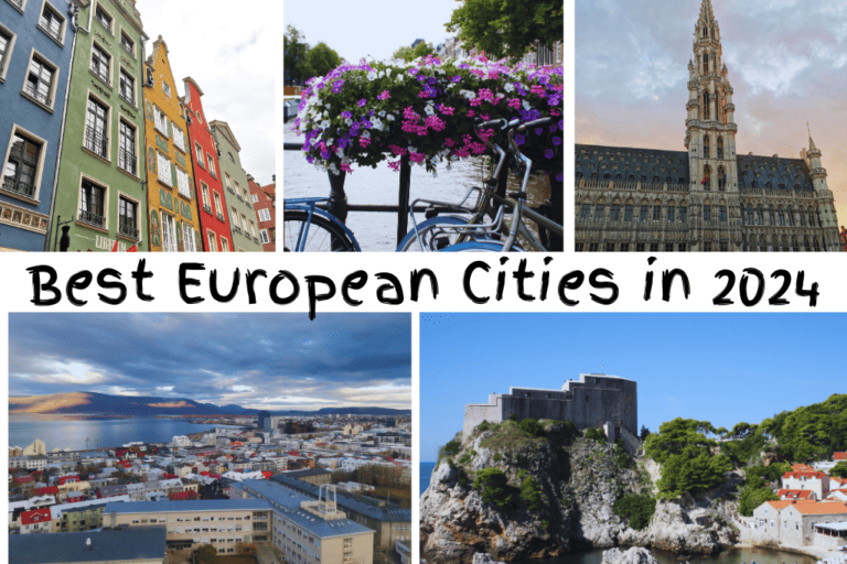Collage of the best European cities to visit in 2024 that the post discusses.
